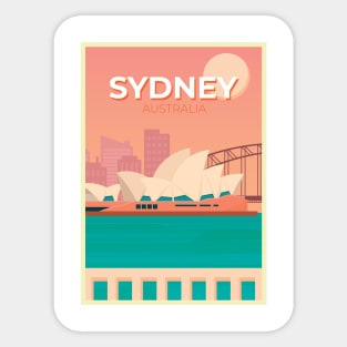 Sydney, Australia - Vintage Travel Poster Sticker